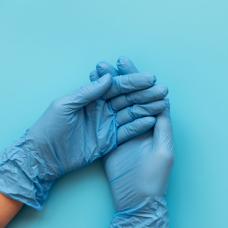 Nitrile powdered and non-powdered disposable gloves